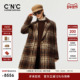 CNC高奢女装 高端绵羊毛呢子外套 2025新款 复古格子长款 大衣女冬季