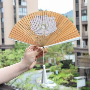 迷你持汉服古风蹈男女日式 德清厂家中国风全舞竹折扇夏季 团扇手子