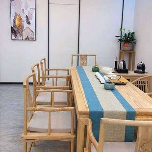 禅意居家布艺防水茶席麻简约现代茶台干泡茶茶 X70T纹旗桌旗新中式