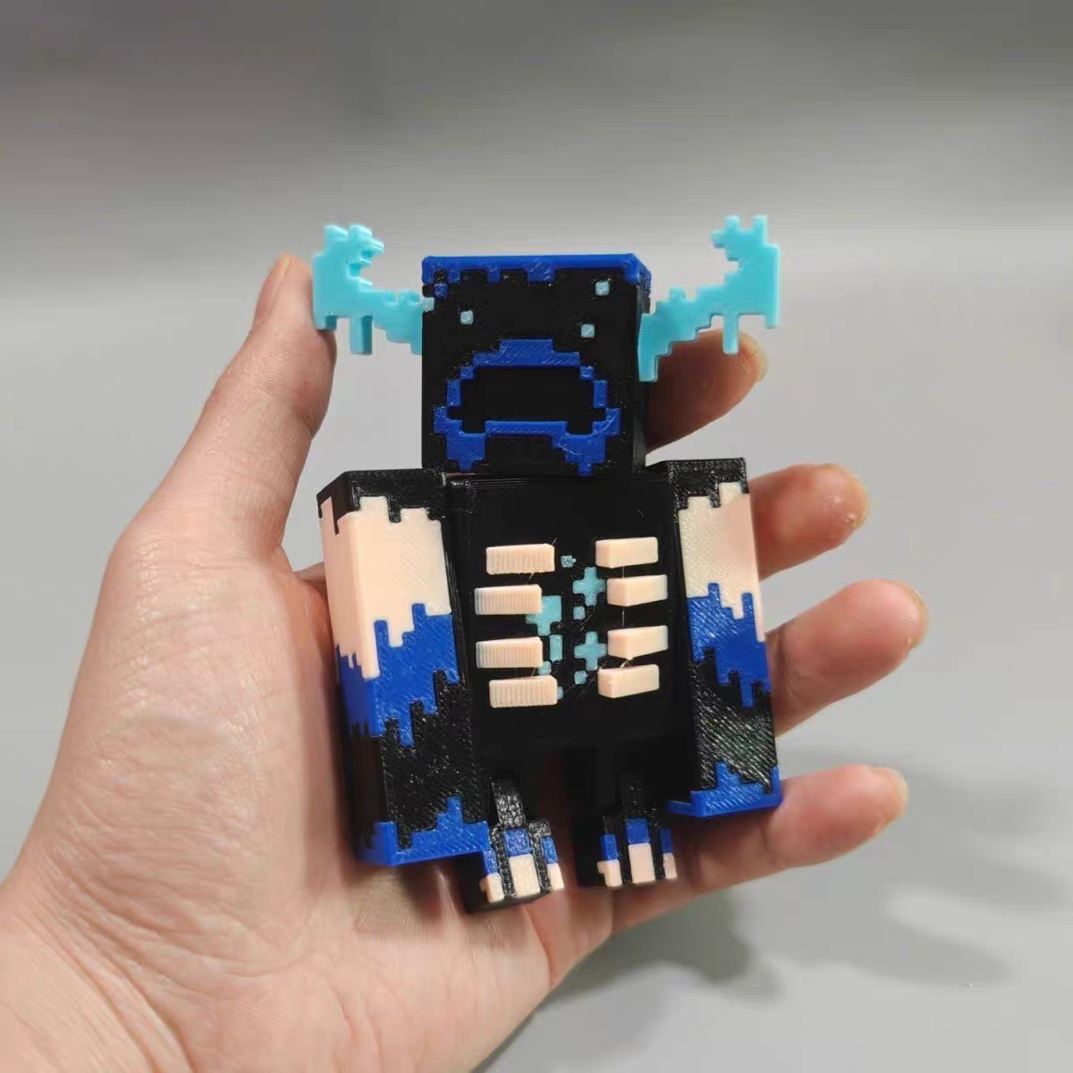 MC我的世界坚守者像素风游戏周边手办模型摆件礼物3D打印可动人偶