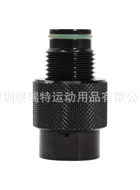 黑色paintball转换接头G1/2螺纹气体空气调L节器开/关 ASA 配接器
