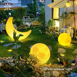 米罗兰户外月球灯庭院灯室外太阳能草坪灯月亮花园露台灯氛围草地