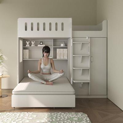 近作高低子母床上下床铺双层儿童床半高床书桌床多功能高架组合床