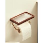 卫生间卷纸架免打孔实木覆古纸巾架卫生纸置物架手纸架卷纸盒挂架
