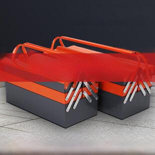 五金折叠式工具箱大型家用三层收纳箱汽车挎包铁收纳箱工业级