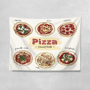 创意披萨意面广告布网红餐厅墙上装饰背景布夜市摆摊挂布摊位桌布