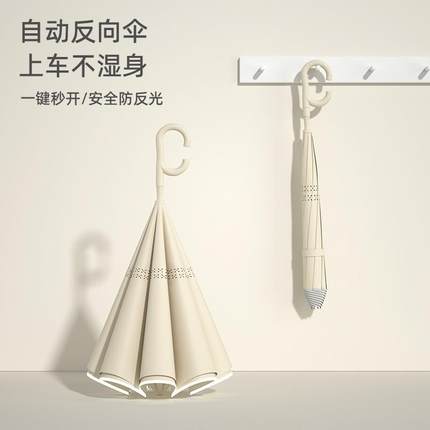 2024新款双层反向雨伞女大号超大车载男士晴雨两用全自动长柄伞双