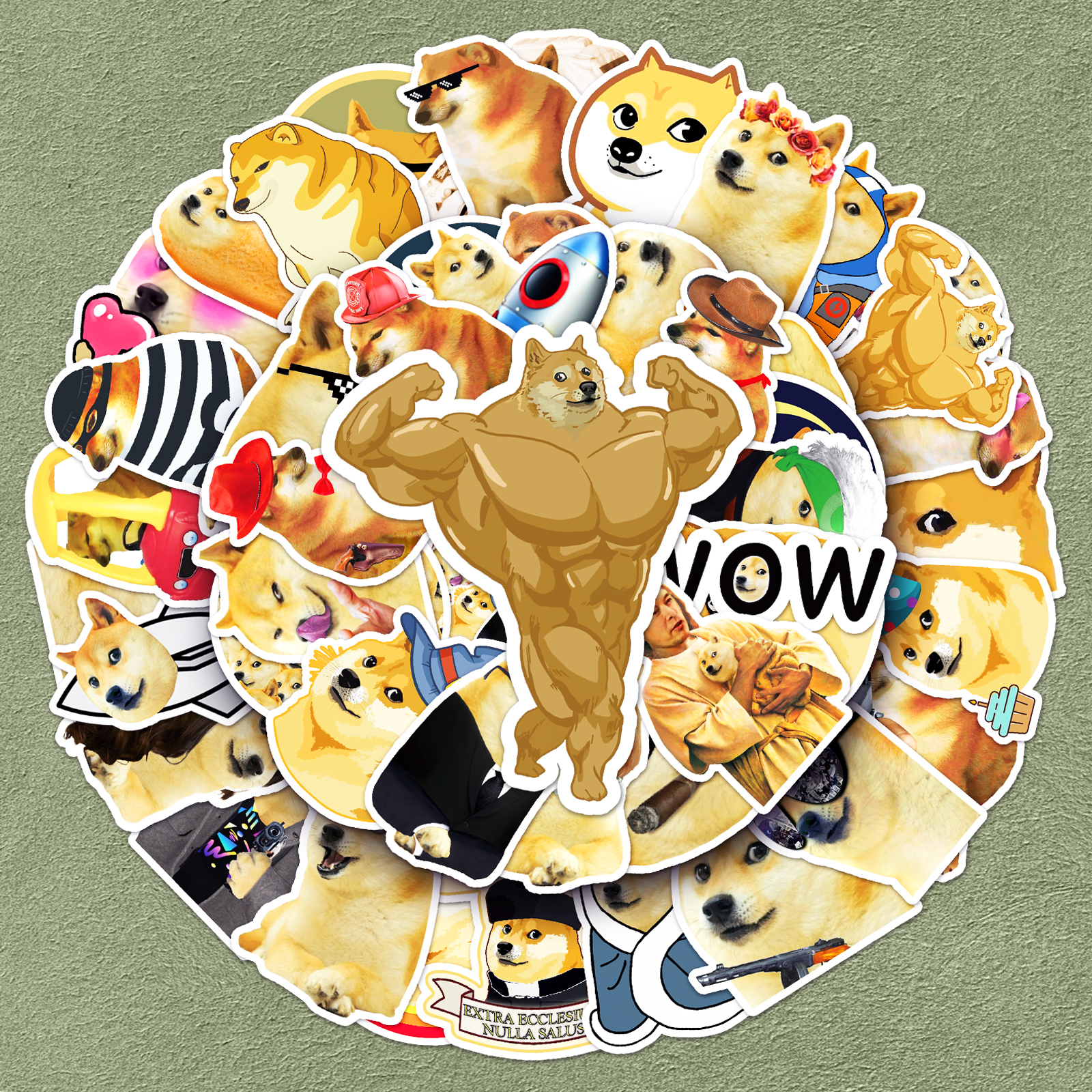 贴纸doge防水装饰重复使用卡通