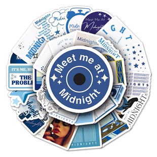 100张泰勒midnight专辑手帐贴纸TaylorSwift霉霉明星周边防水装饰手帐水杯笔记本电脑行李箱日记本平板手机壳