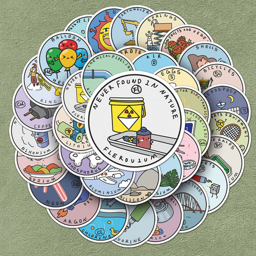 元素周期表贴纸手绘涂鸦DIY装饰