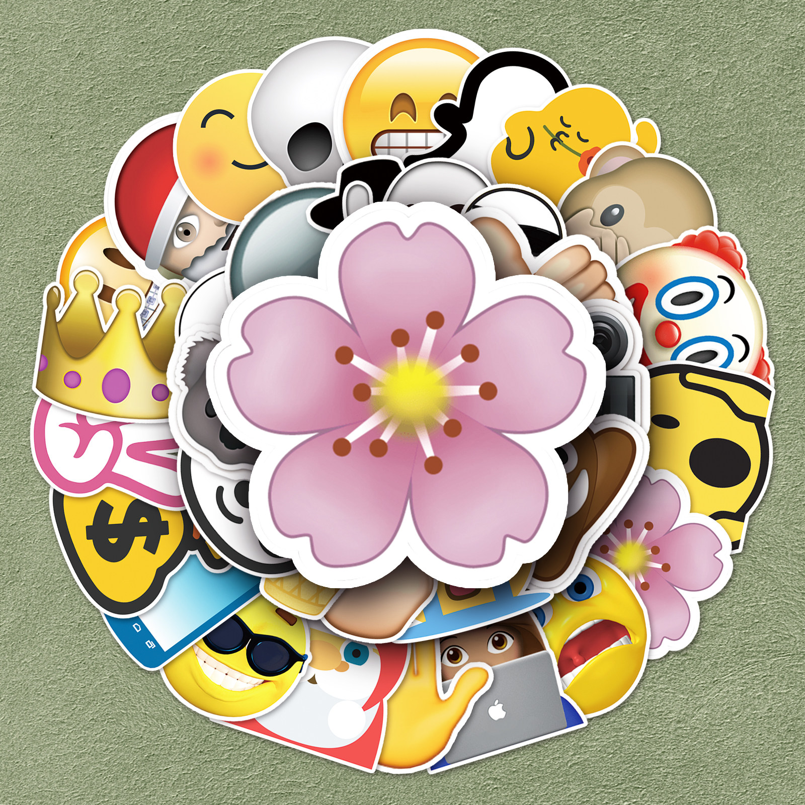 104张表情符号贴纸手机壳旅行箱自行车冰箱汽车吉他咕卡平板手账装