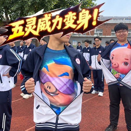 猪猪侠抽象五灵之力T恤