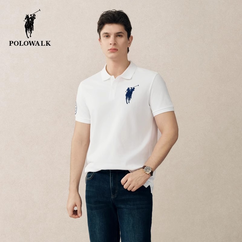 POLOWALK男士短袖polo衫纯棉T恤