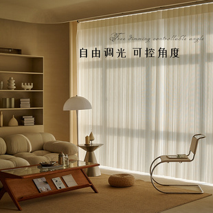 电动梦幻帘高端竖百叶窗帘手动垂直客厅阳台纱帘遮光隔断防晒隔热