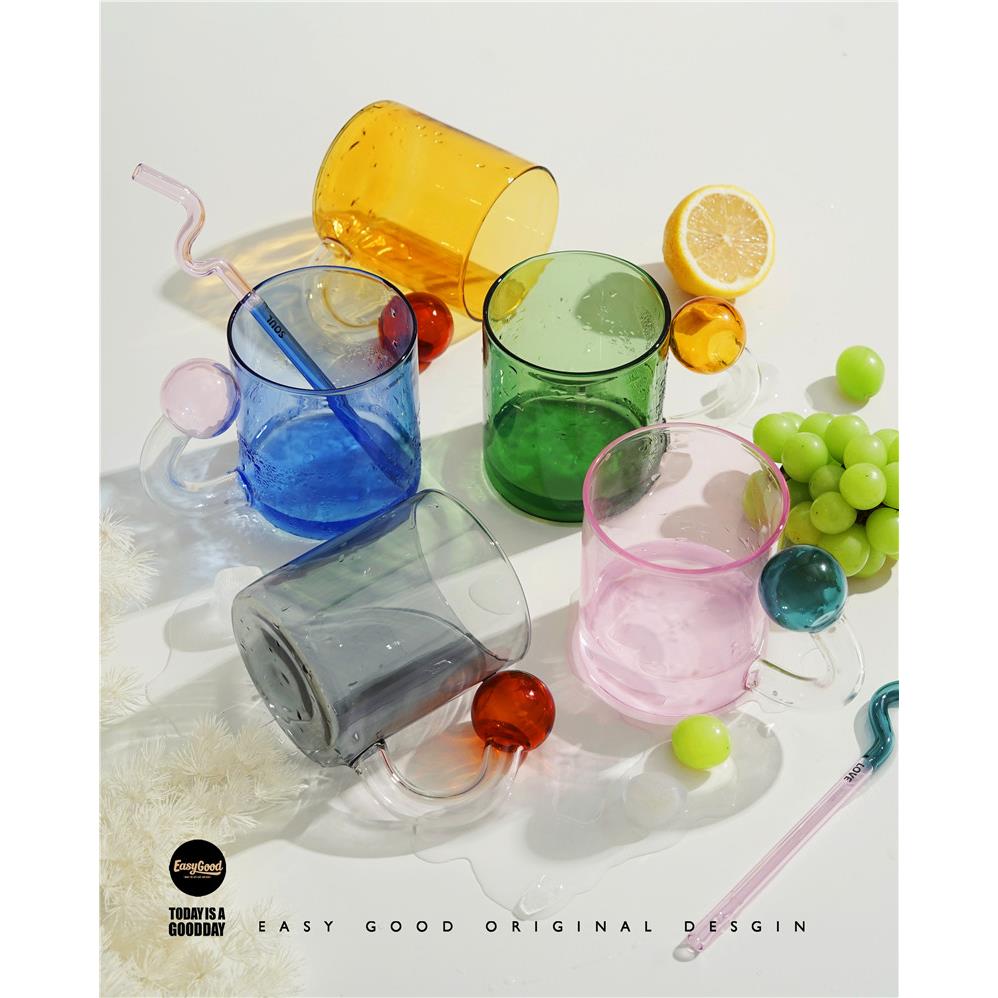 Easygood专利彩色玻璃杯手工艺术马克杯ins咖啡杯创意送礼物水杯