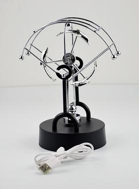 USB 电池两用供电永动仪海豚天体仪客厅桌面混沌摆件男生生日礼物