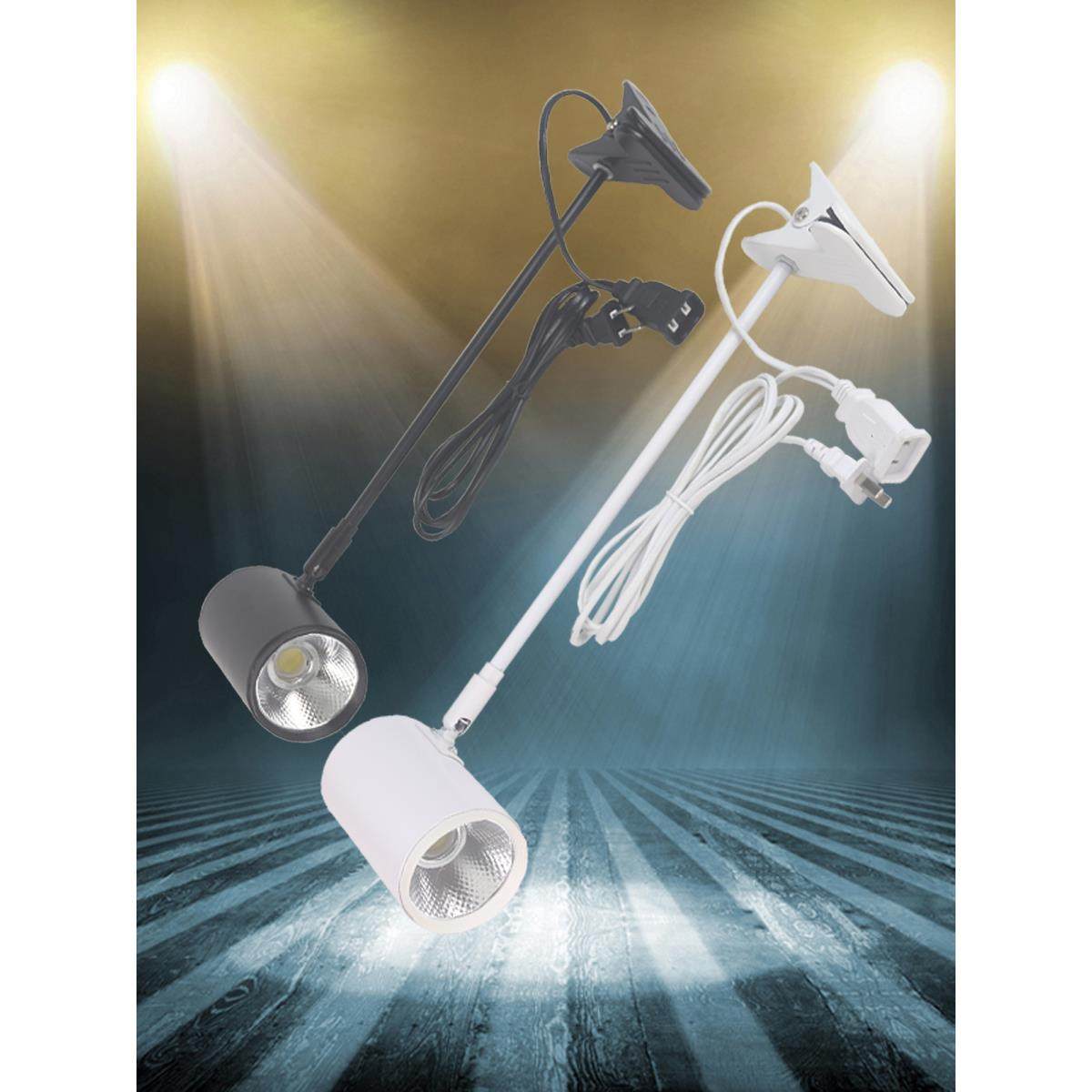 12W虎口夹长杆COB款LED20w三色变色射灯30瓦展览展会展厅背景灯具