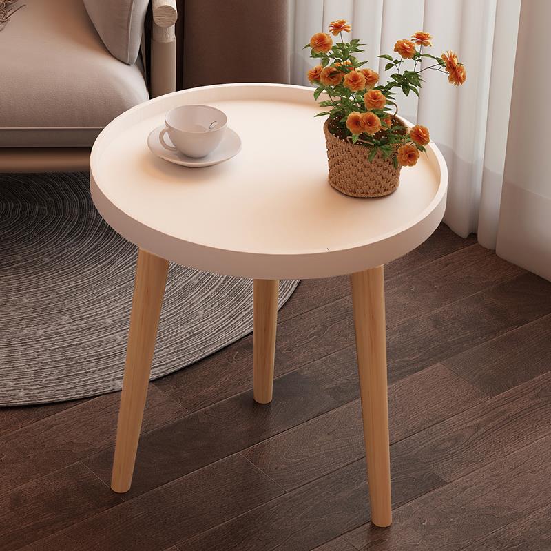简约ins风小茶几卧室床边简易小圆桌小户型客厅家用移动沙发边几