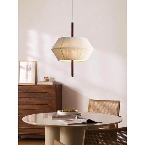 中古风可伸缩吊灯民宿卧室棋牌室餐厅茶室手工编织覆古升降灯具