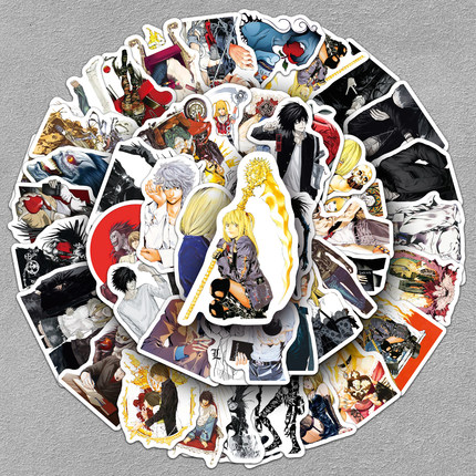 100张Death Note日漫贴纸卡通酷炫二次元涂鸦电脑笔记本手账贴纸