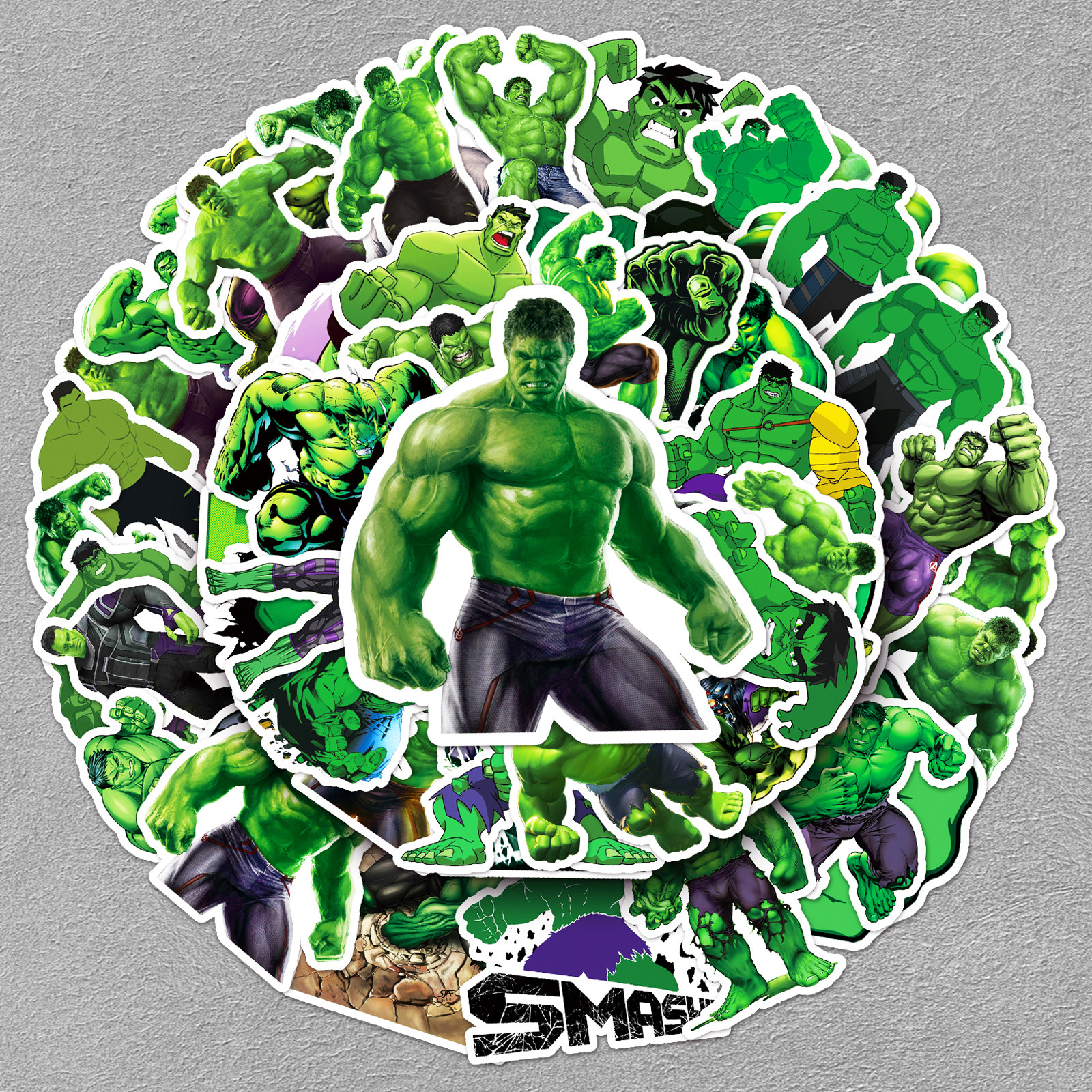 50张绿巨人浩克卡通贴纸漫威装饰行李箱平板电脑手机水杯滑板贴画