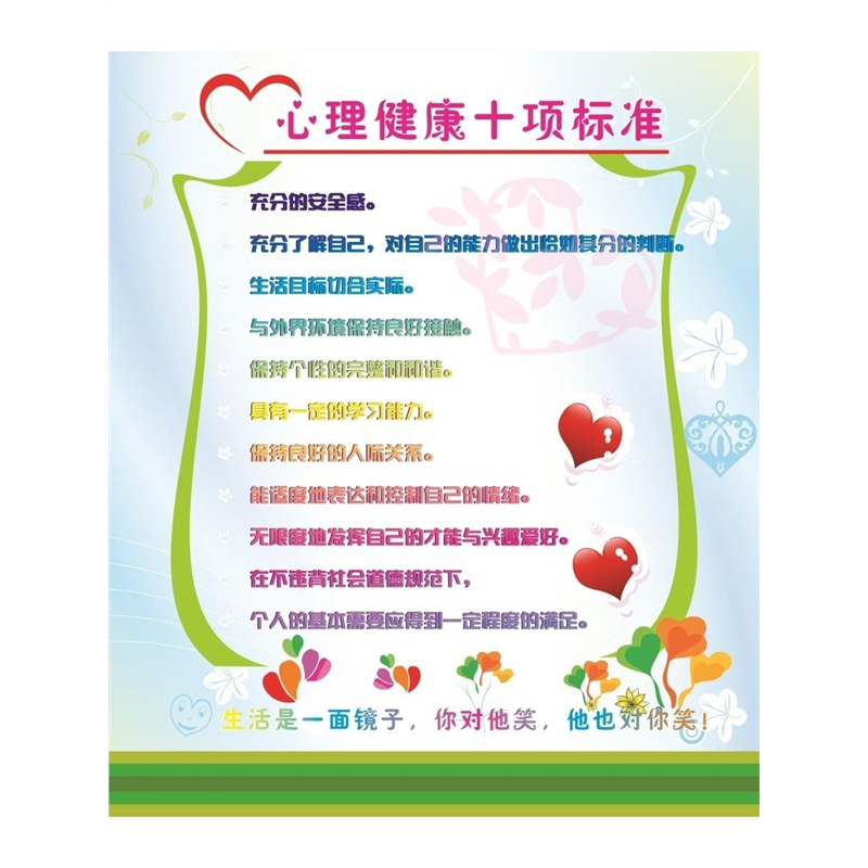 心理健康十项标准海报展板健康你我他您健康吗墙贴墙纸装饰画KT板,个性定制/设计服务/DIY,写真/海报印制,淘宝优惠券,粉丝福利购,淘宝优惠卷