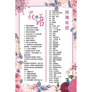 玫瑰花语花房故事鲜花店装饰海报画墙贴墙纸挂图鲜花寓意挂图