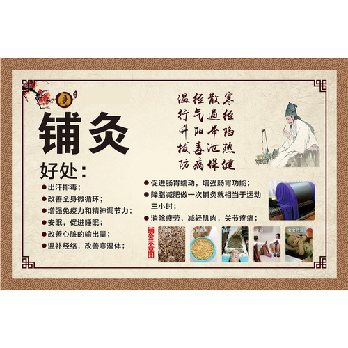 铺灸的好处海报铺灸功效贴画美容院装饰画针灸灸疗铺灸养生广告纸