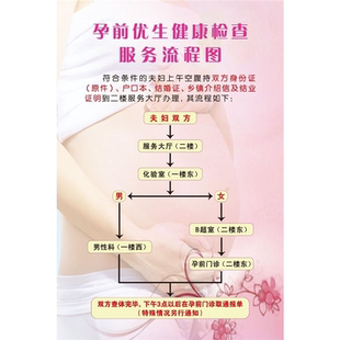 孕前优生健康检查服务流程图海报展板优生优育保健知识宣传栏