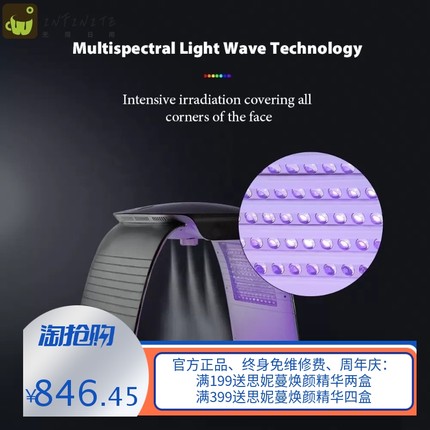 跨境折叠LED红蓝光谱仪 面部热喷雾补水七彩光子嫩肤仪器美容面罩