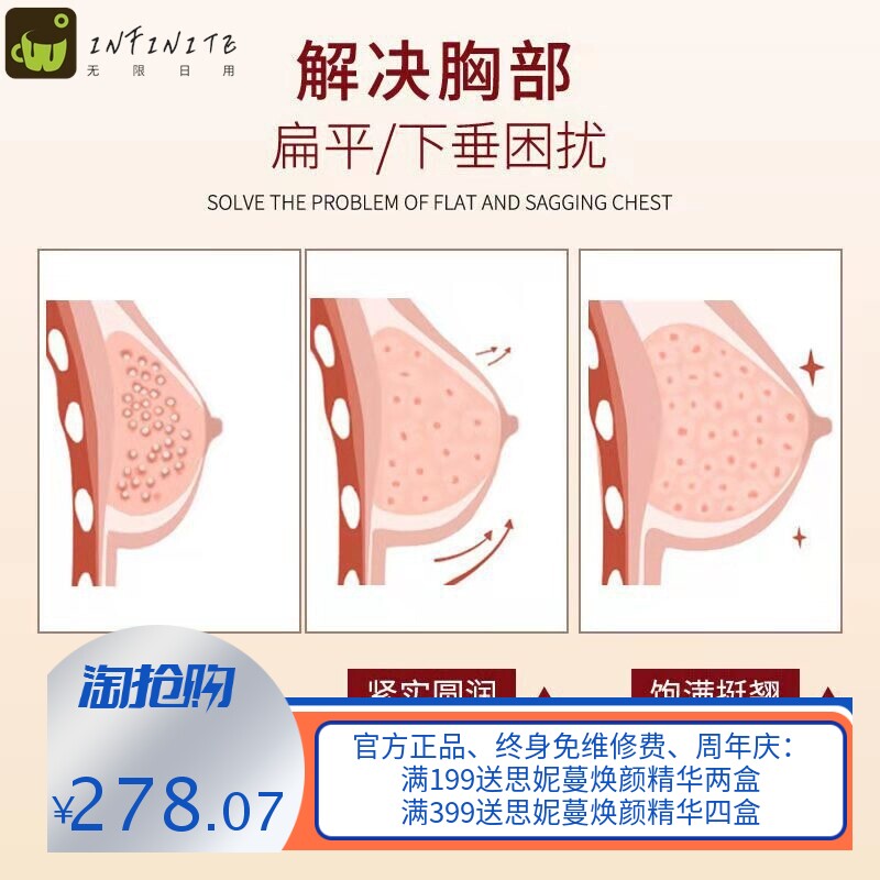胸部护理套盒按摩养护疏通调理滋养紧致胸部套盒美容院专用