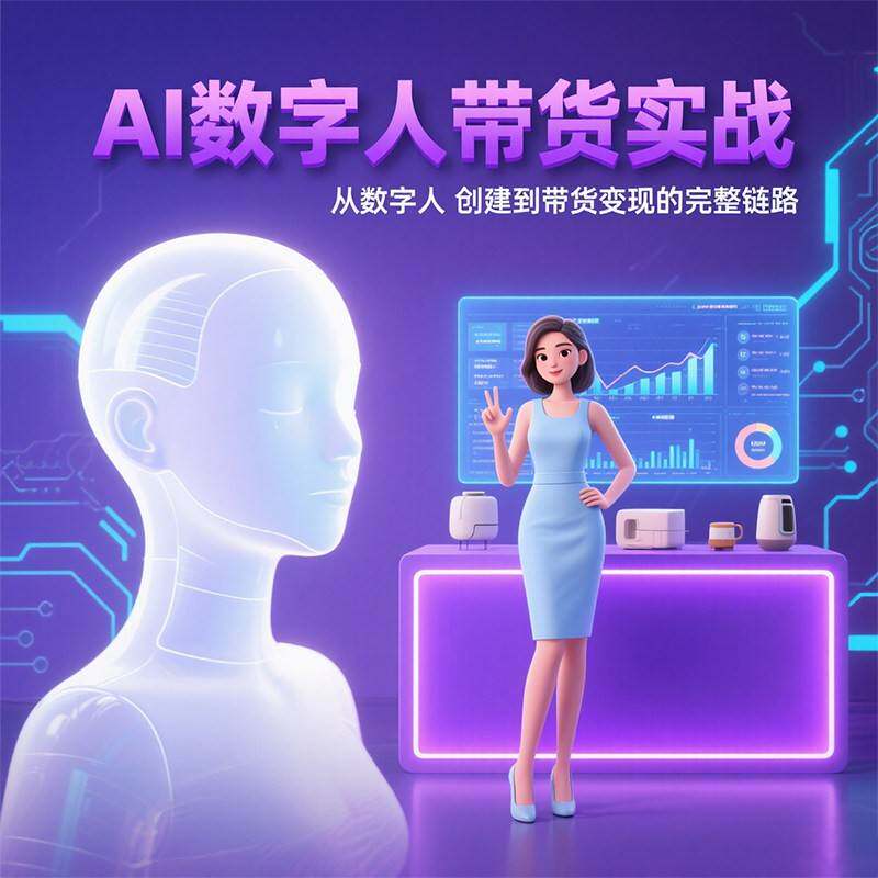 Ai数字人教程虚拟主播直播带货数字人影片口播制作声音录制课程