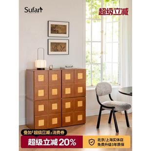 舒梵琉璃组合模块柜/多功能斗柜客厅电视柜家用餐边柜收纳卡门柜