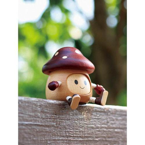 三思工房 治愈系桌面小蘑菇装饰品 可爱戒指耳钉收纳盒 生日礼物