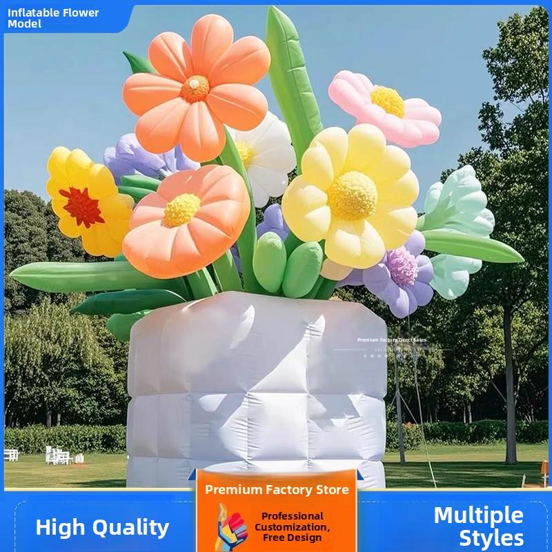 网红充气花发光商场展示节日展示道具卡通花卡通娃娃地板挂