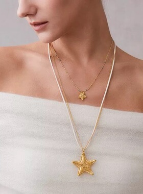 秋季新款多巴胺天然石串珠项链彩色拼接锁骨链潮流气质圆珠颈链女