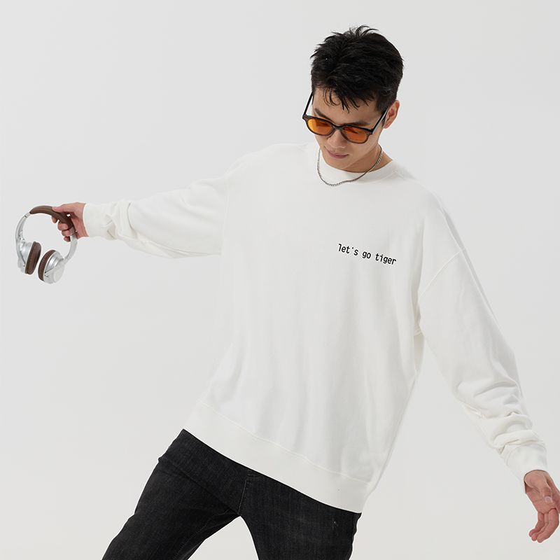 制者圆领长袖T恤纯棉薄卫衣秋冬男上衣全运会文化T休闲保暖套头衫