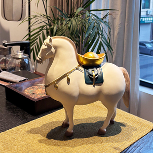 马上有钱摆件招财客厅酒柜轻奢高档办公室玄关装饰品乔迁开业礼物