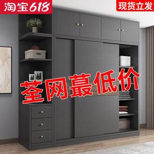 儿童柜子出租房屋用实木质挂衣橱 衣柜家用卧室小型推拉门简易组装