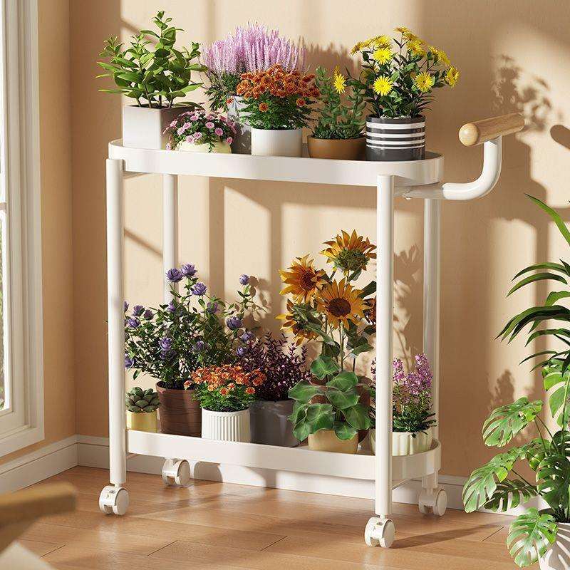 可移动奶油风边几小推车带轮置物架卧室床头柜客厅迷你茶几收纳架