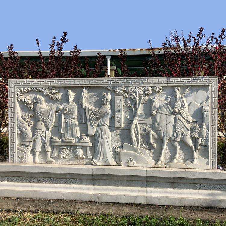 石雕人物浮雕大型大理石汉白玉景观墙壁画学校广场文化墙设计制作