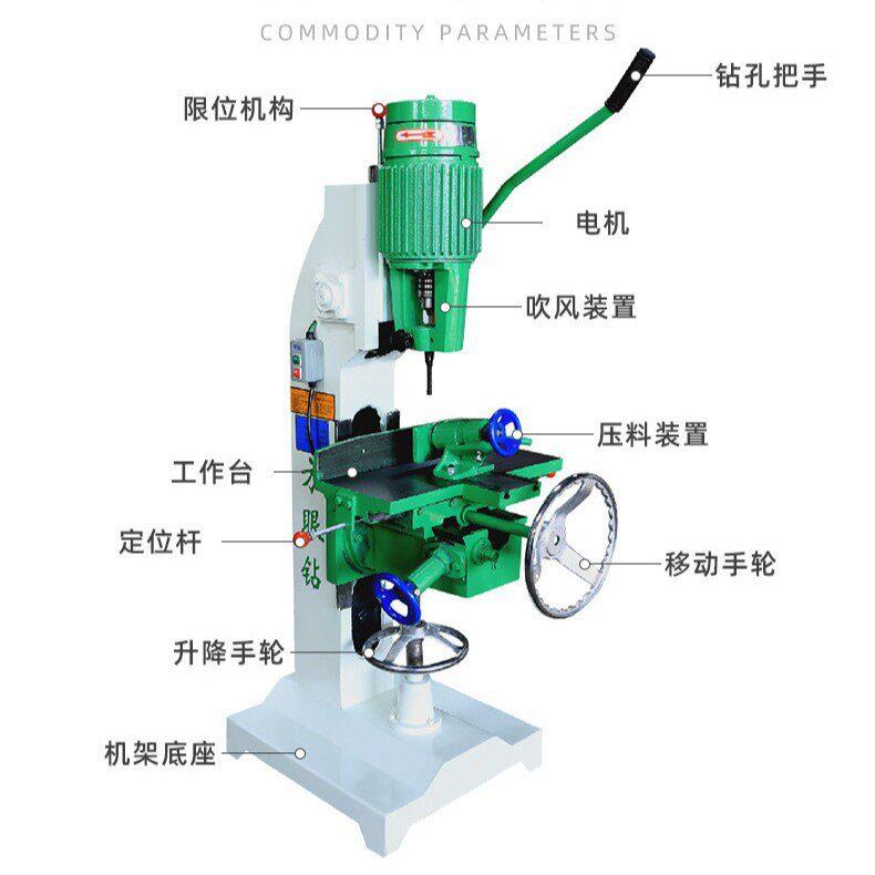 MZ1610方孔机手动打孔木工机械方眼钻榫槽机铣槽机榫眼机打眼机床