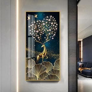 家庭玄关装饰画福禄双全锦绣山河一帆风顺走廊过道现代简约挂画