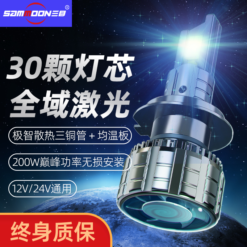 三目LED大灯超亮强光12V/24V通用