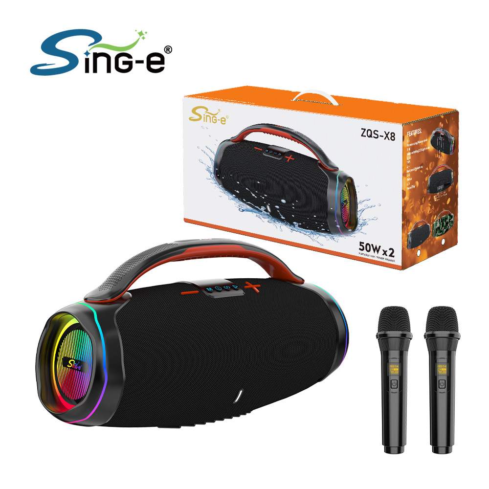 Sing-e ZQS-X8大功率100W大音响户外广场舞k歌蓝牙音箱手提低音炮