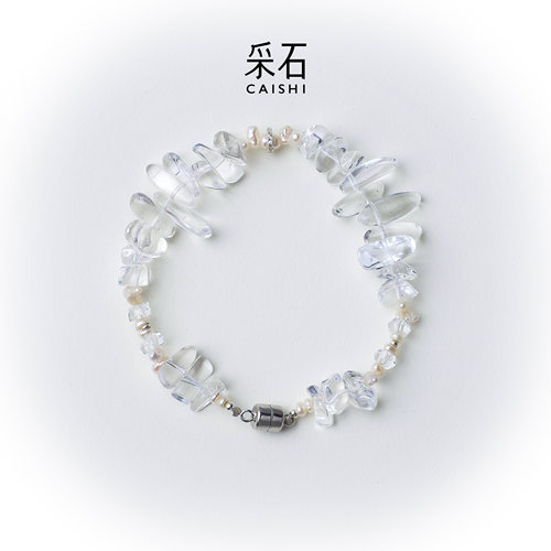 采石白水晶珍珠清冷百搭手链项链