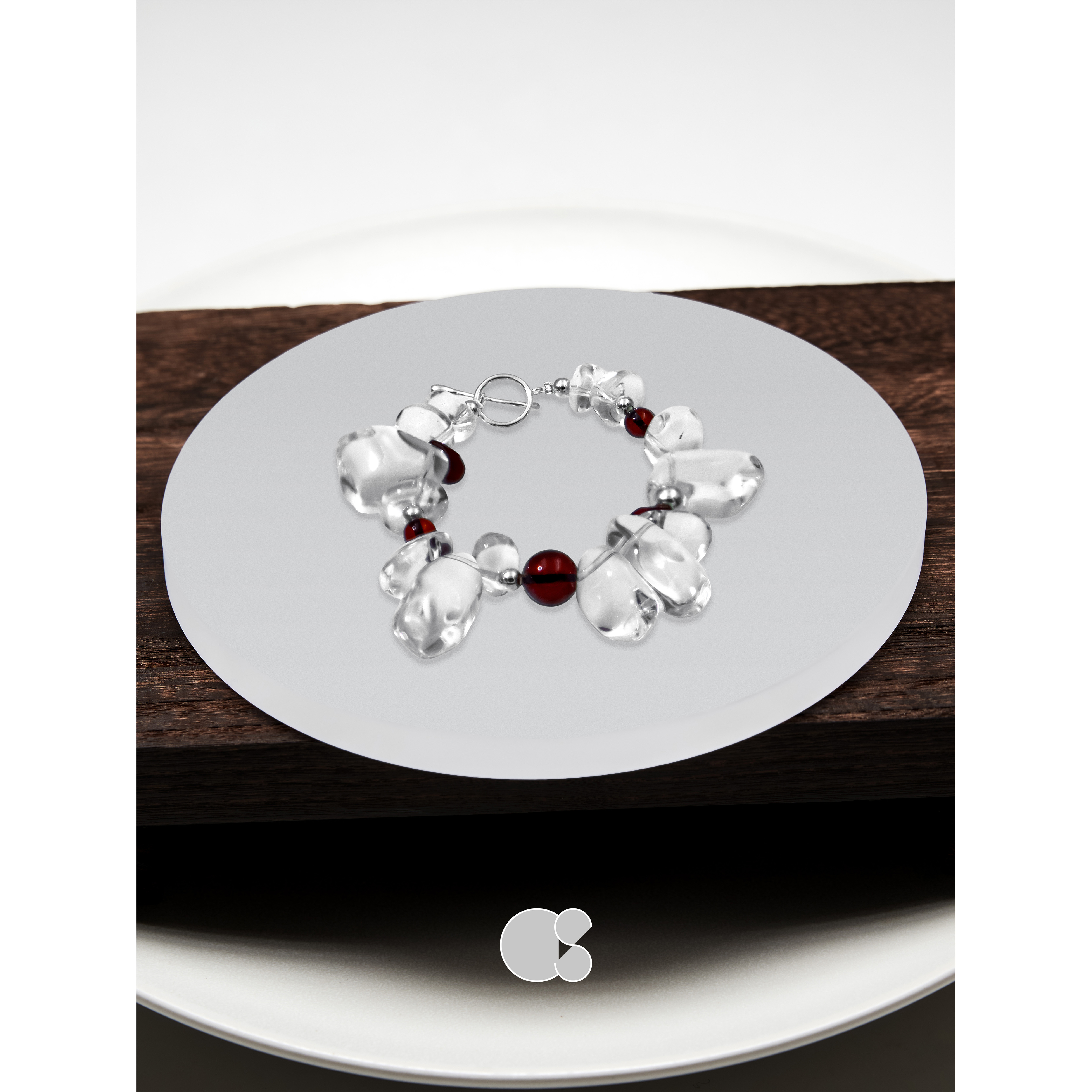 采石studio｜原创「血珀」白水红玛瑙时髦设计手链女日常百搭高级