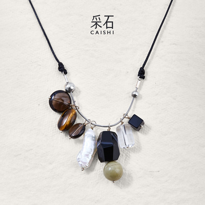 撞色早秋毛衣链时髦百搭高级通勤