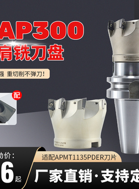 BAP300R刀盘方肩直角90度数控铣铣刀盘 装APMT1135刀片国产高品质