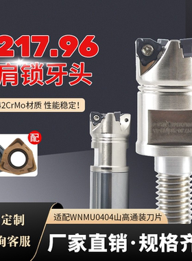 R217.96快进给锁牙式刀头 刀杆 刀盘 装WNMU0404双面六角数控刀片